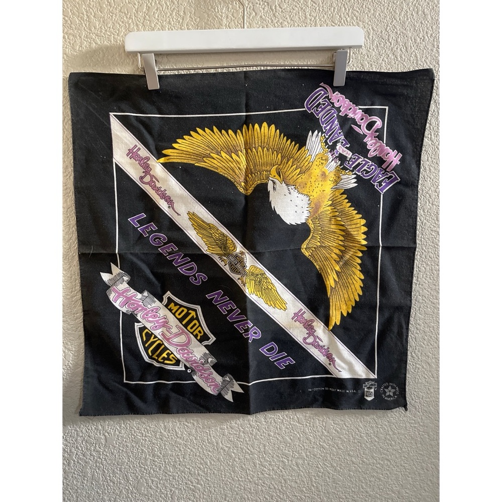 Vintage Harley Davidson Handkerchief The Eagle Has Landed